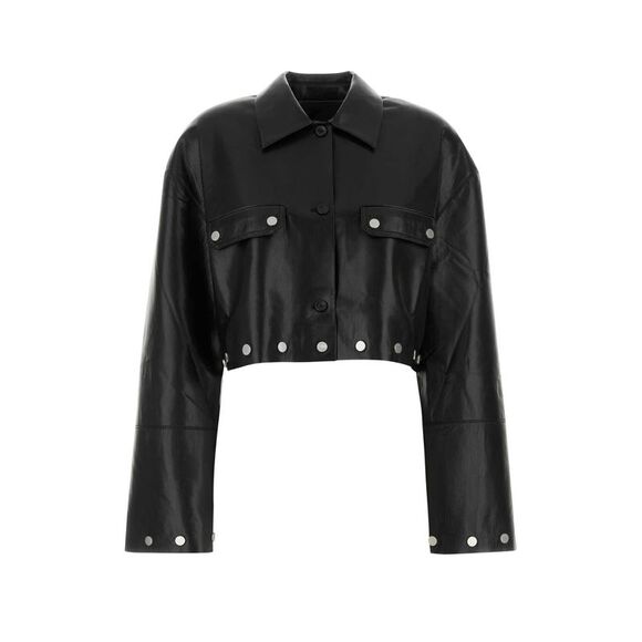 Nanushka Women Black Synthetic Leather Kassie Shirt